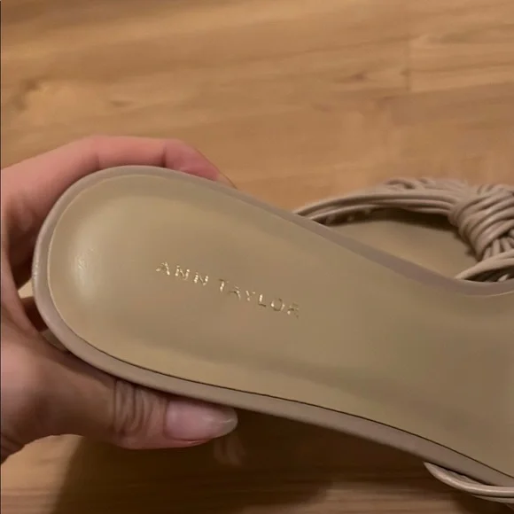 Ann Taylor Cream Wedge Sandals - Picture 2 of 4